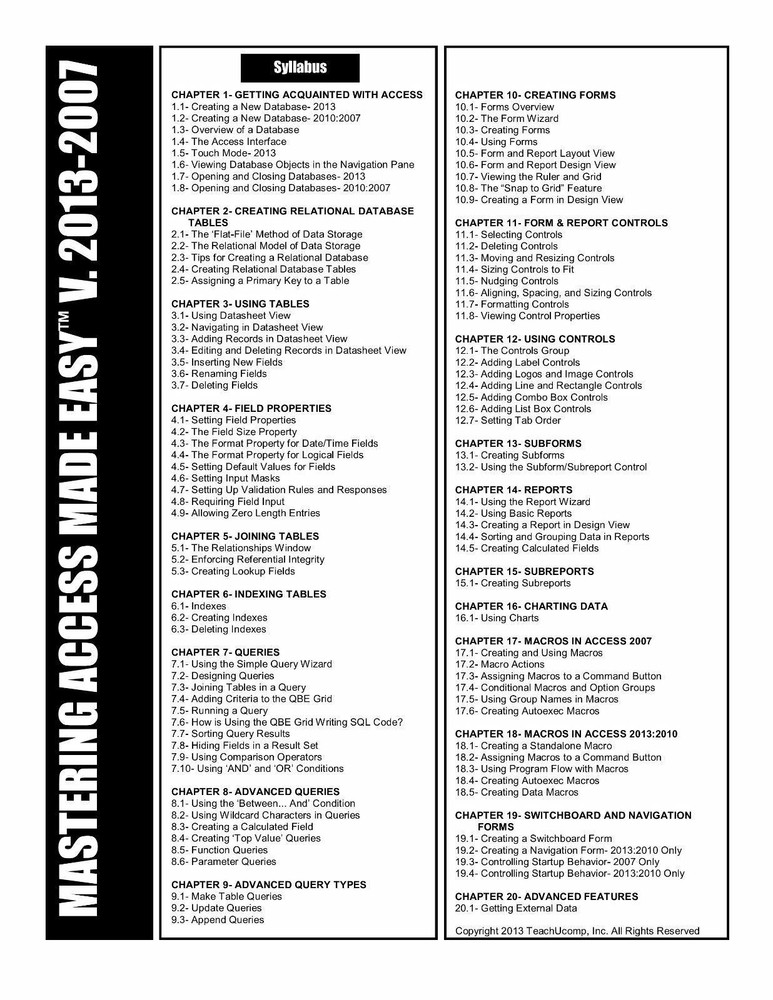 Learn Microsoft ACCESS 2013 2010 Training Tutorial DVD-ROM Course 111 Lessons