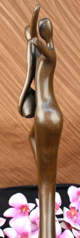 Modern Dancer Statue- Solid Cast Bronze in Abstract Pose, 19 Inches Tall Statue