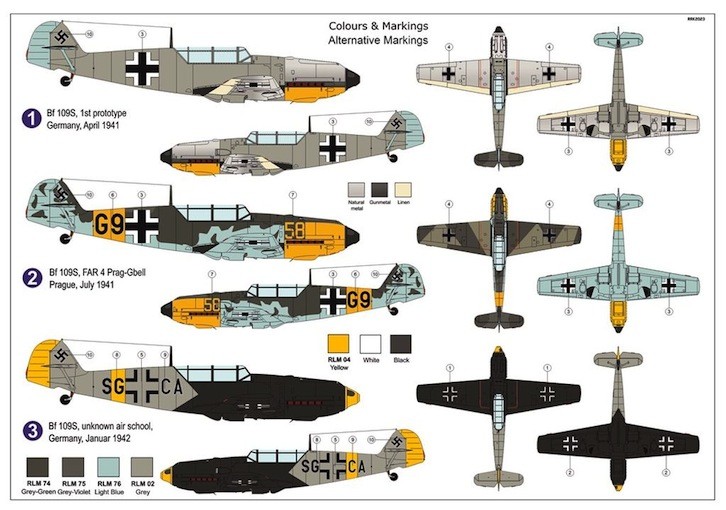 AZ Models 1/72 MESSERSCHMITT Bf-109S "Schule Emil"