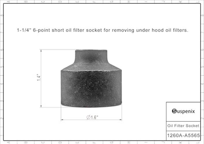 Oil Filter Wrench Socket, Oil Filter Cap Removal Tool Compatible with Chevy