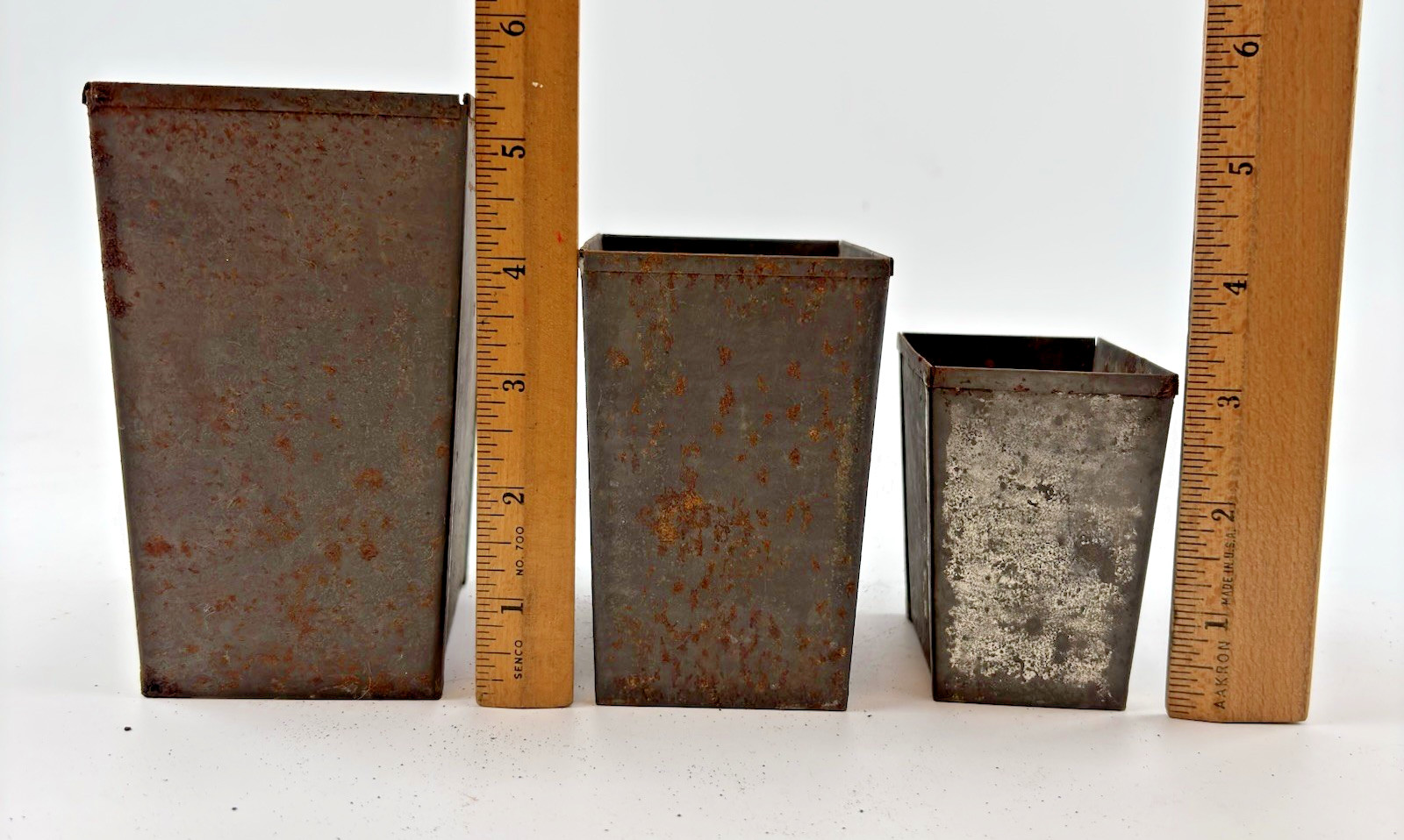 Antique Vintage Tin Ice Cream Container Set of 3 Nesting Mold Set