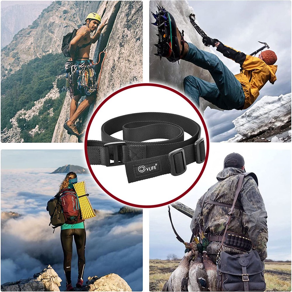 2 Points Rifle Sling - Adjustable Gun Sling With Fast-Loop 1.25" Webbing / Black