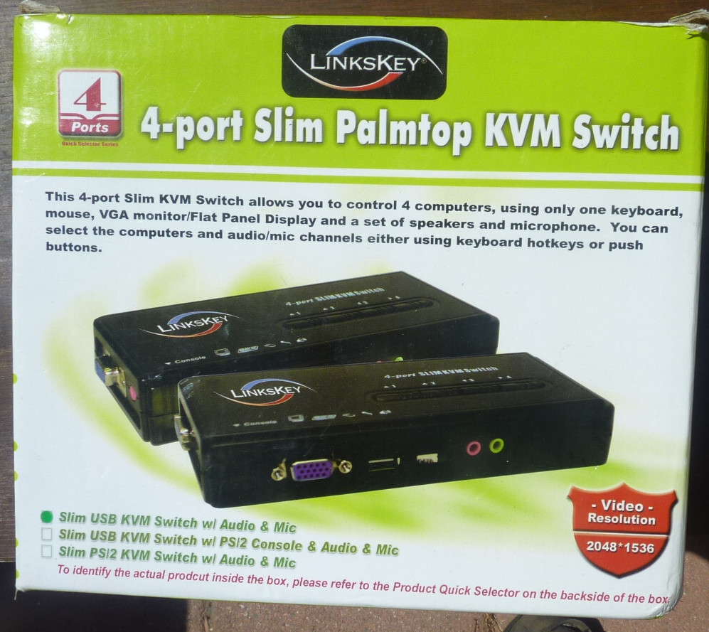 4 Port KVM switch with cables