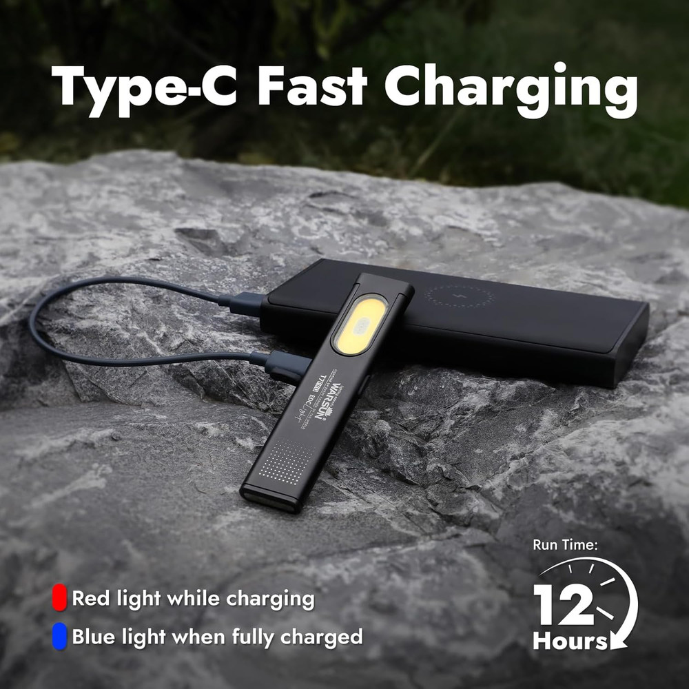 WARSUN T7PRO EDC Flashlight, Compact Multi-Mode Pocket LED Flashlight, USB-C Rec