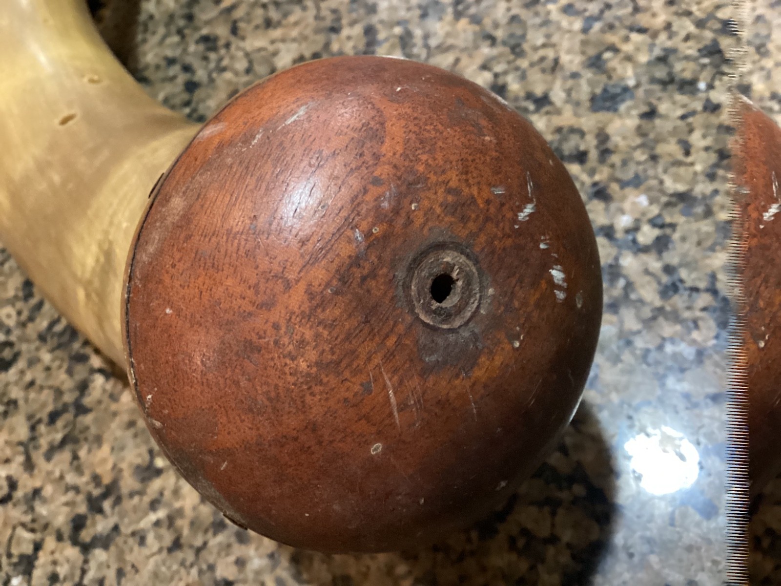 Large 18” Antique Powder Horn Engraved 1st New Jersey 1861