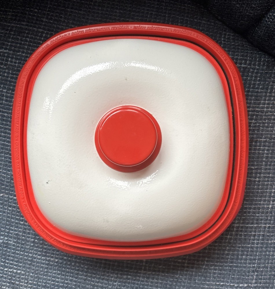 Range Mate Microhearth Orange Microwave Grill Pan & Lid Rectangular Very Good