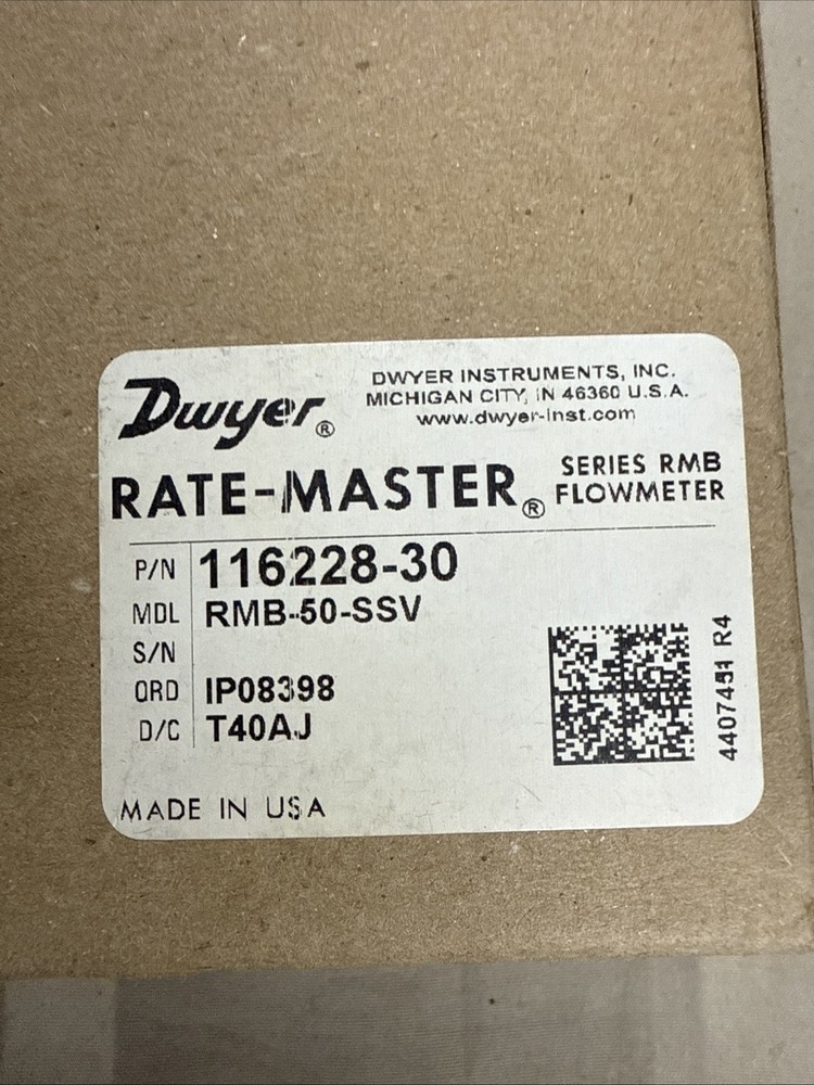 Dwyer Series RM Rate-Master Flowmeter 116228-30