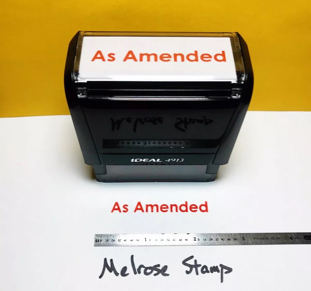 As Amended Rubber Stamp Red Ink Self Inking Ideal 4913