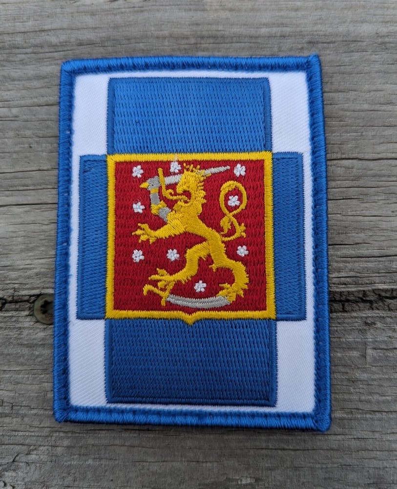 Finnish Coat of Arms Hook and Loop Morale Style Patch 1920 Flag