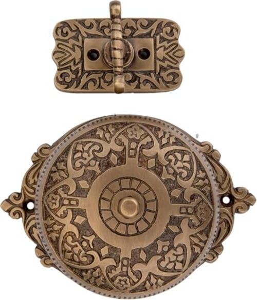 Antique Brass Twisted Door Bell – Timeless Vintage Charm, Solid Brass