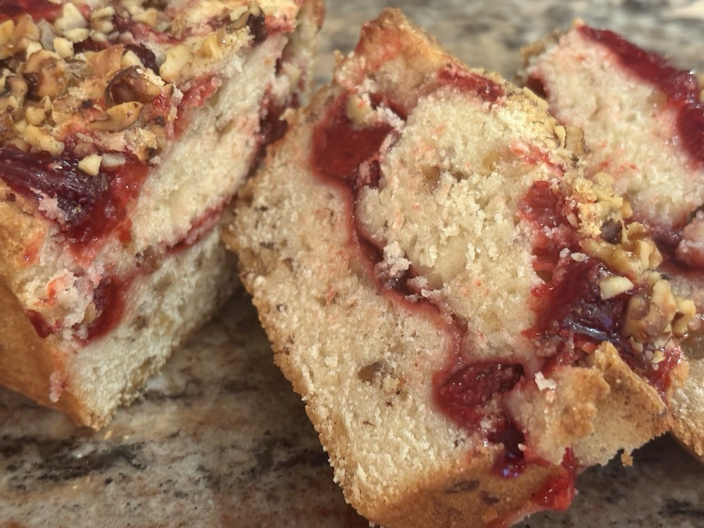 Strawberry Toasted Walnut Pound Cake