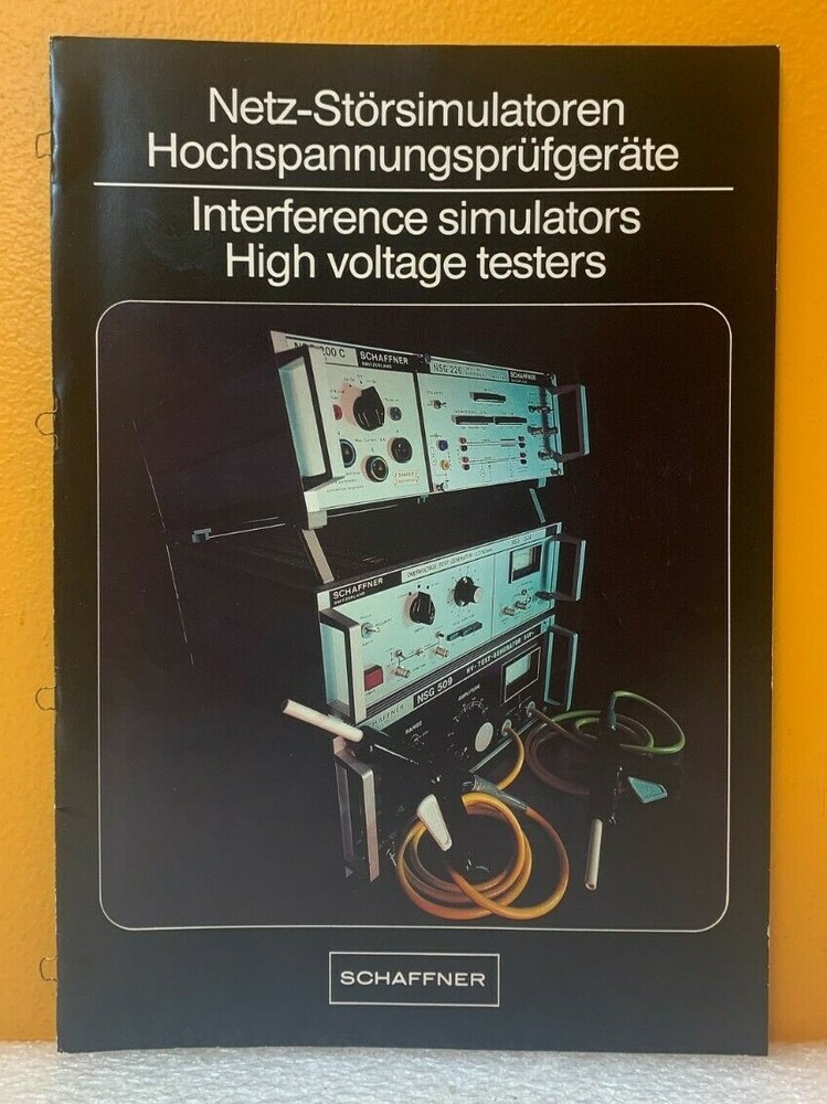 Schaffner Interference Simulators High Voltage Testers Catalog.