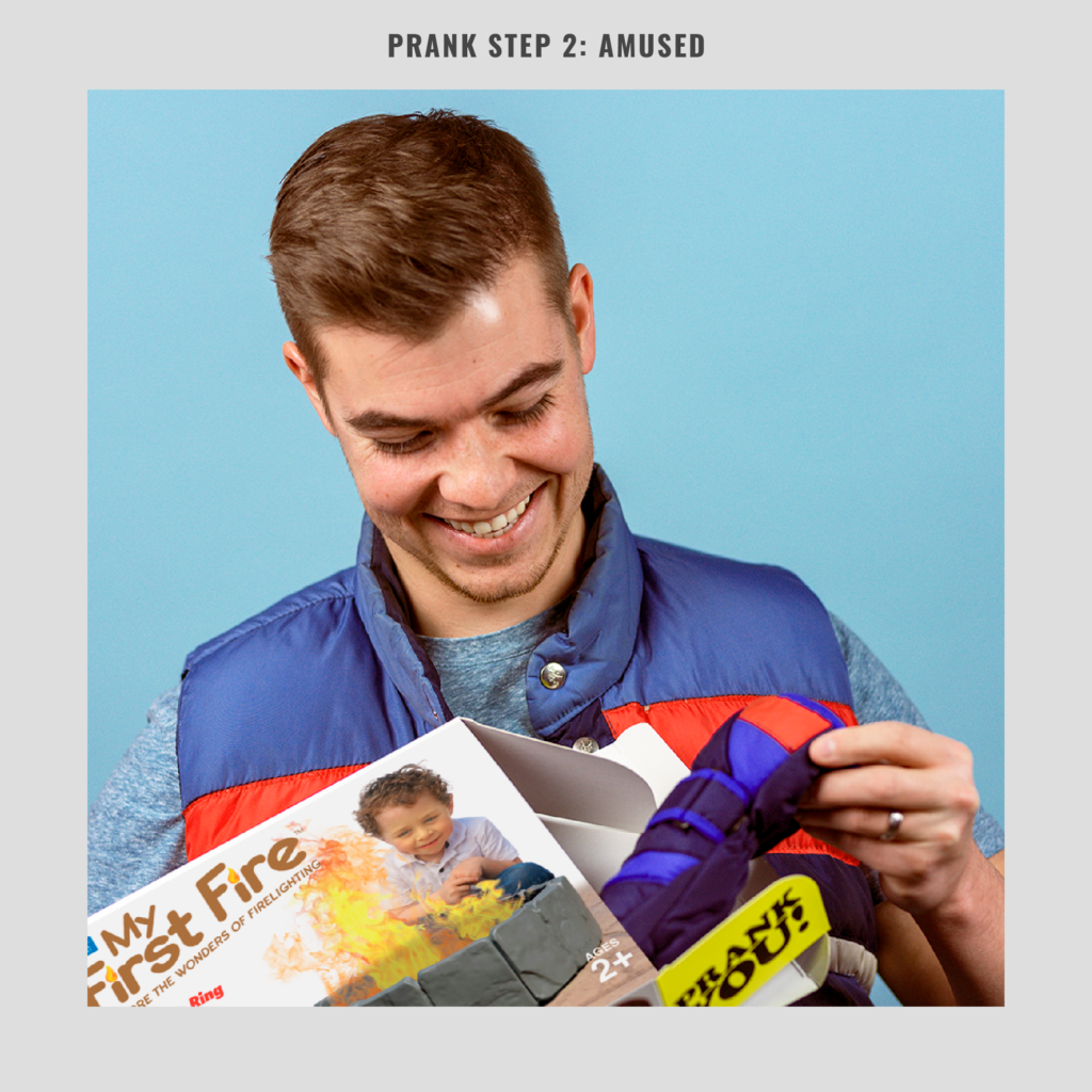 MY FIRST FIRE Prank Fake Gag Funny PARODY Joke Gift Box Baby shower toddler