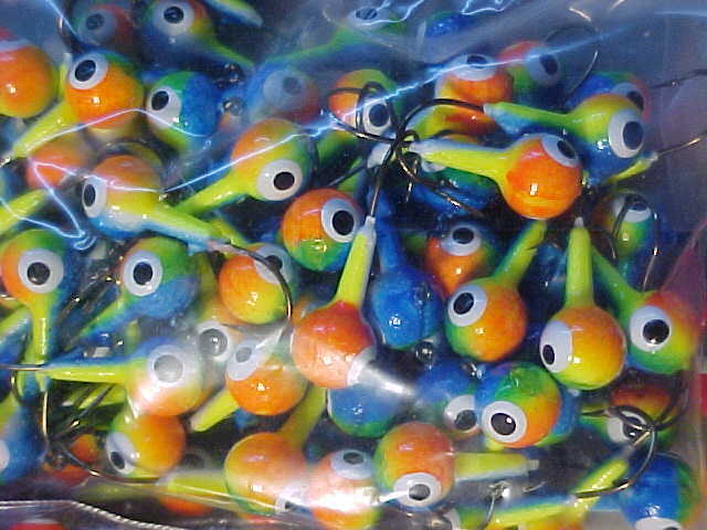 100 FLOATING OZ WALLEYE JIG HEADS 1/4 size 2 HOOKS