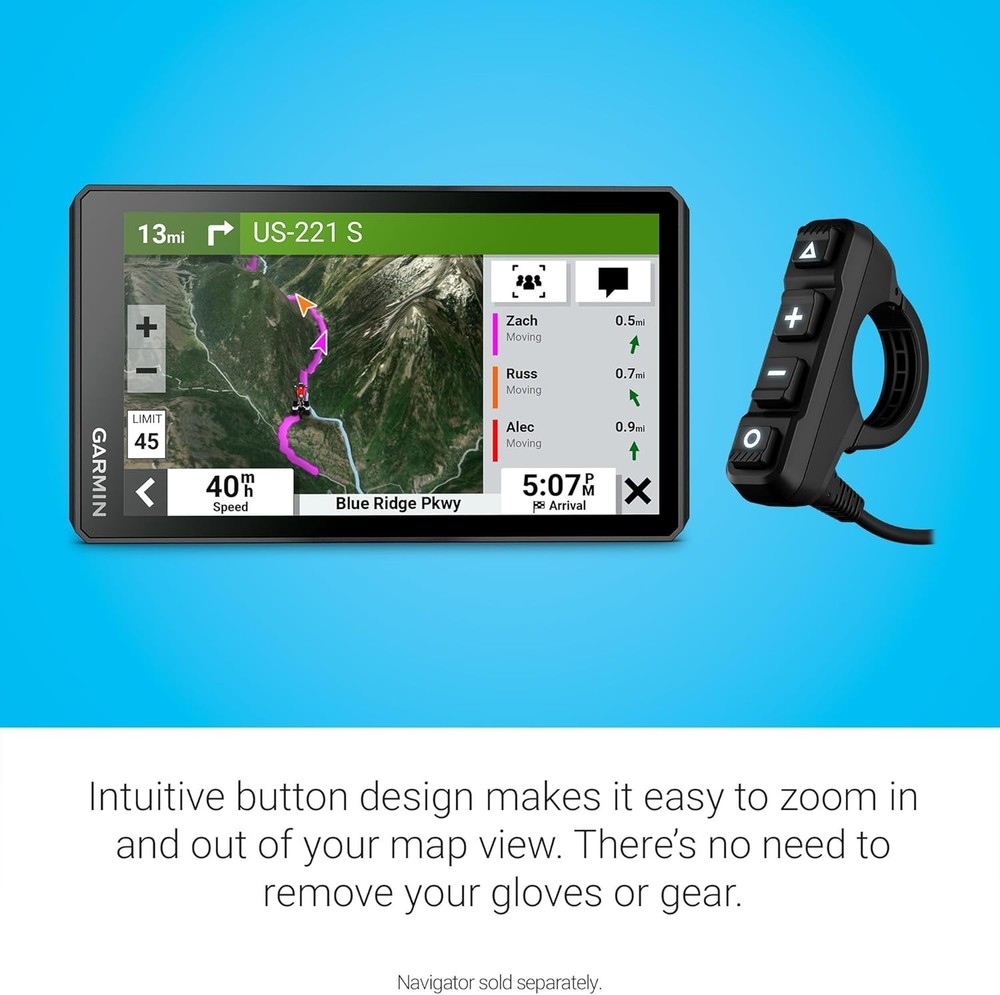 Garmin Handlebar Controller Zumo XT2 Tread 4 Button Glove Friendly IP67 Wired
