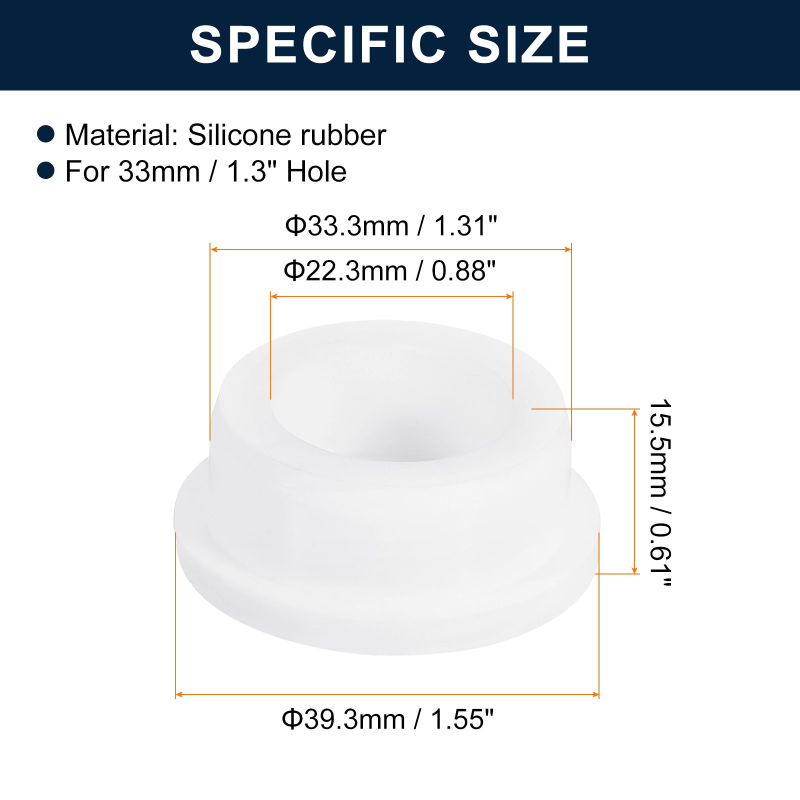 4Pcs White Plug Holes Rubber Button Plug for 32-33mm/1.26-1.3" Hole