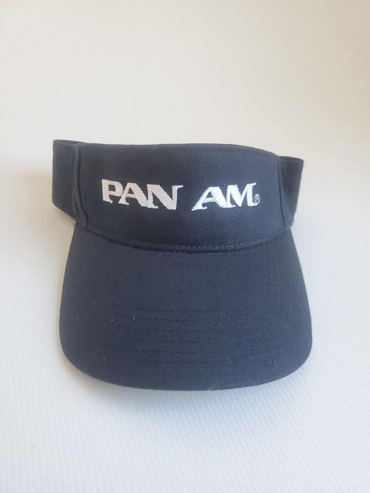 PAN AM Visor - Navy Blue - White Embroidered Logo - Adjustable Size
