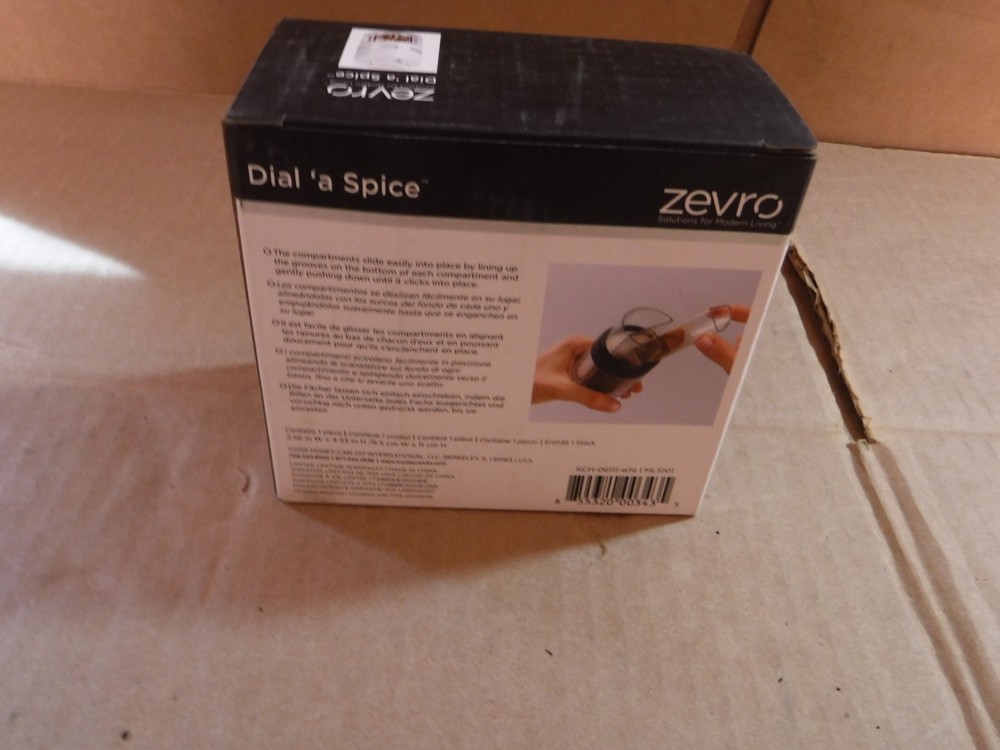 NEW ZEVRO KCH-06111 DIAL-A-SPICE MULTIPLE SPICE CONTAINER WHITE