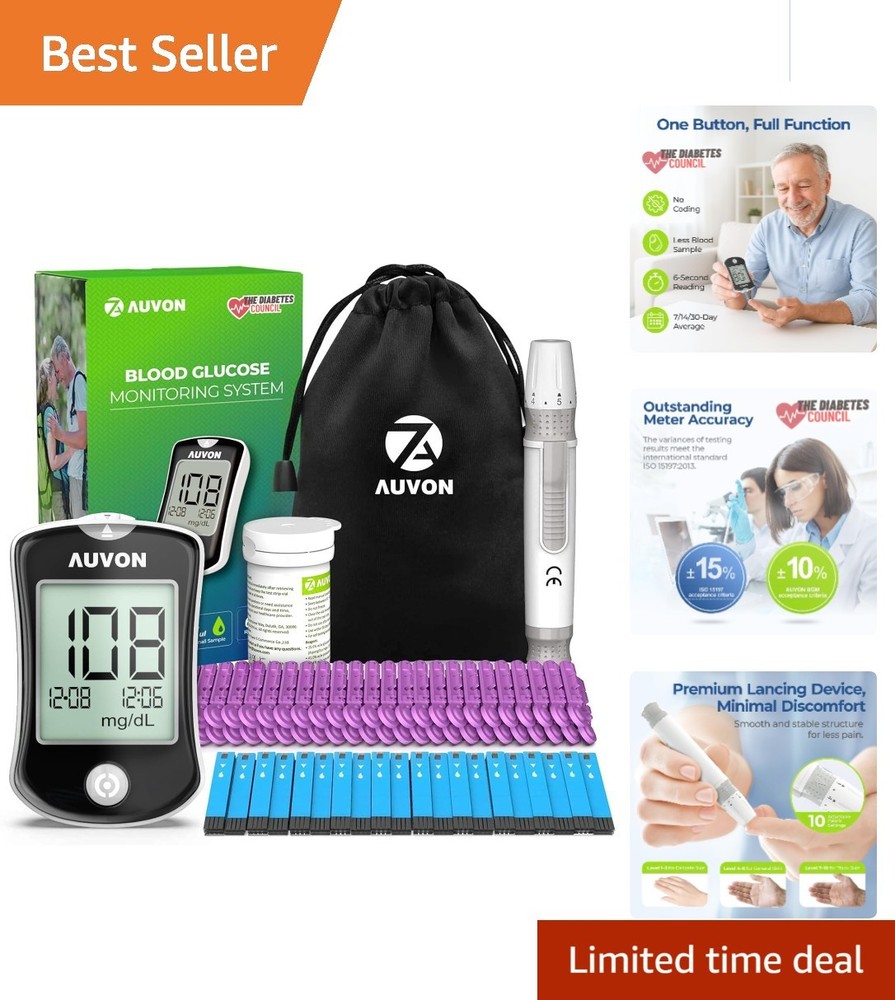 Travel-Ready Diabetes Testing Kit with No Coding & Instant 6-Second Results