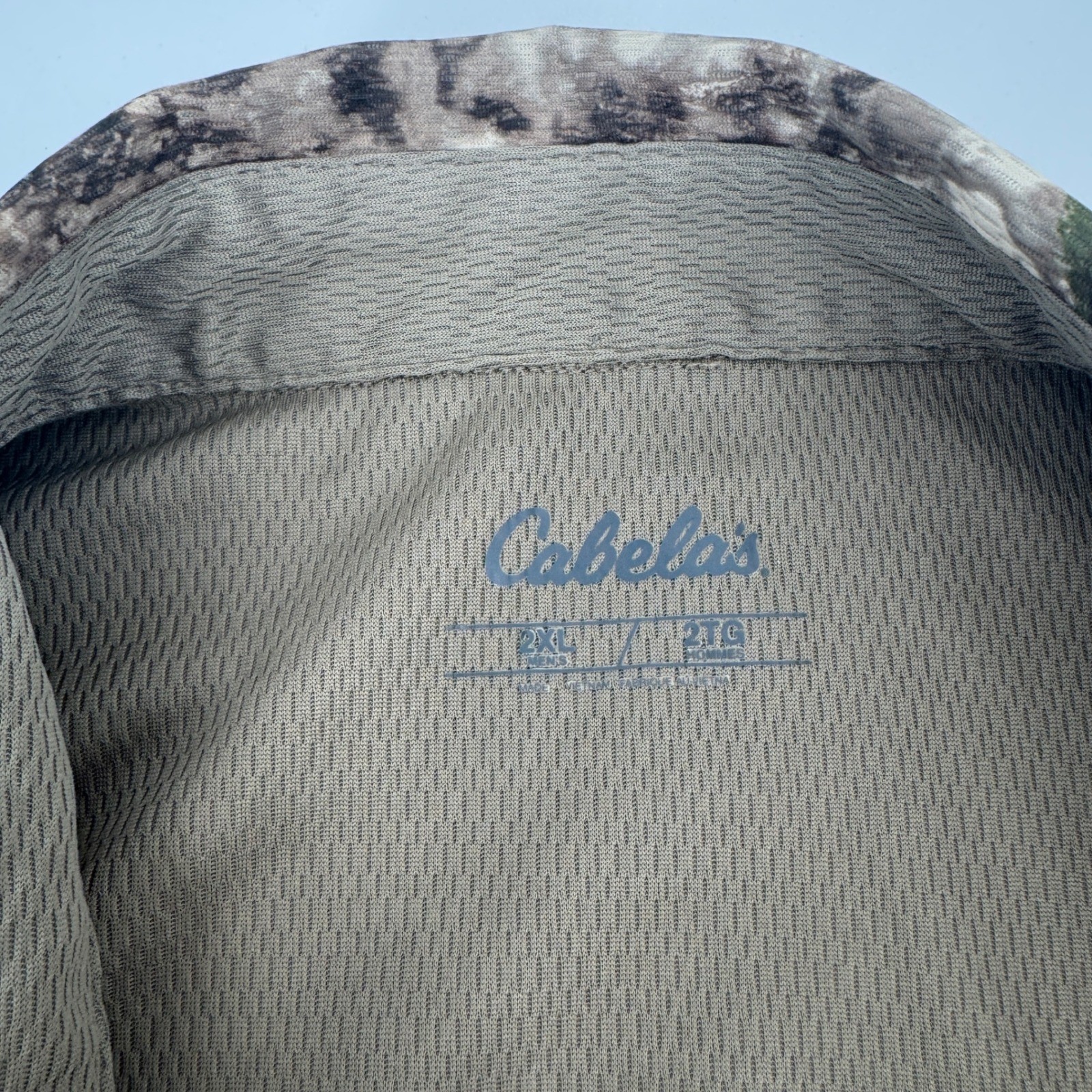 NEW Cabelas Zonz Woodlands Camo Long Sleeve Button Up Shirt Mens 2XL Hunting NWT