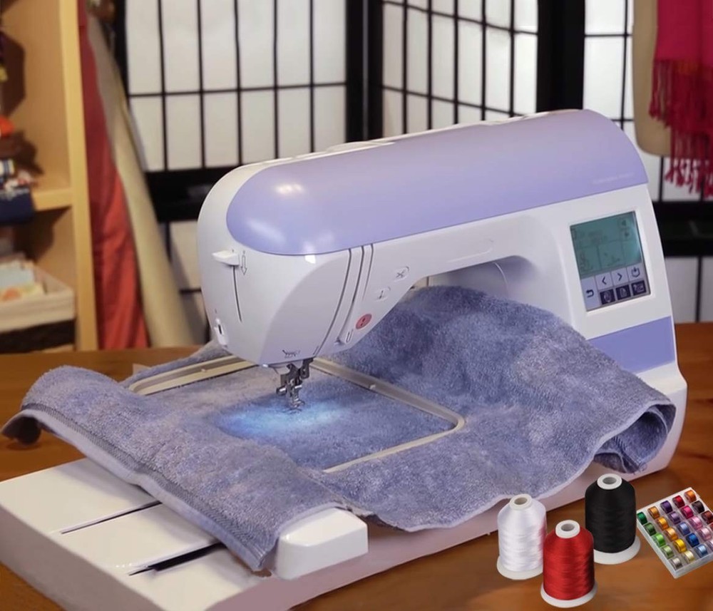 Simthread 63 Colors Polyester Compatible with Brother Embroidery Machine Thre...