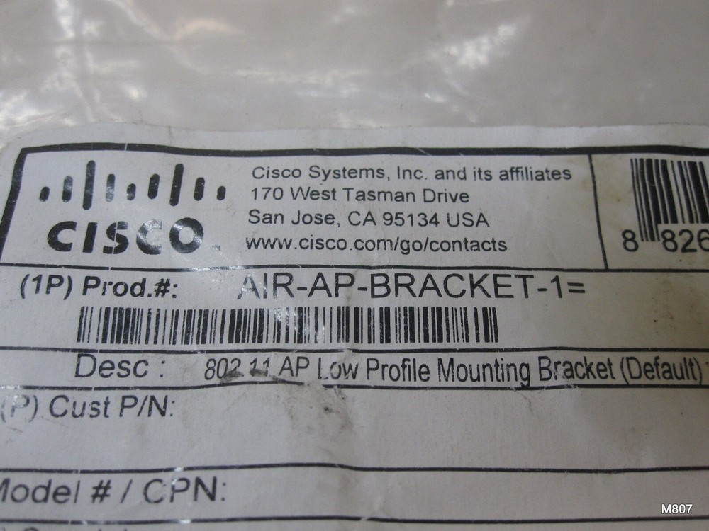 CISCO AIR-AP-BRACKET-1 802 11 AP Low Profile Mounting Bracket Hardware Kit