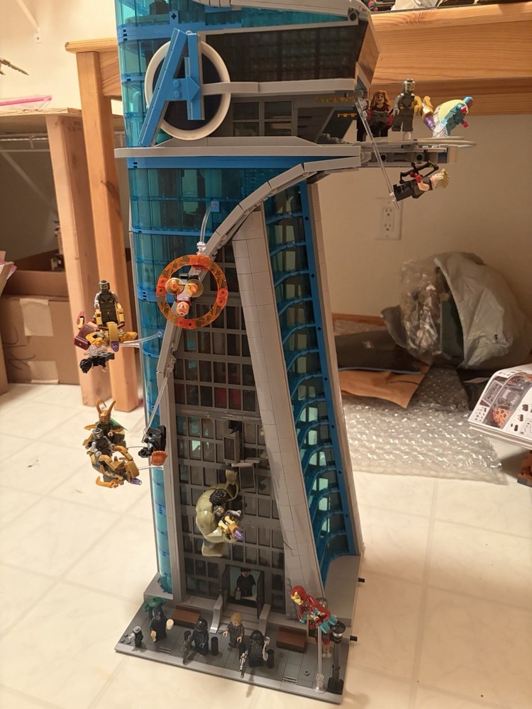 Brick built Avengers Tower 76269