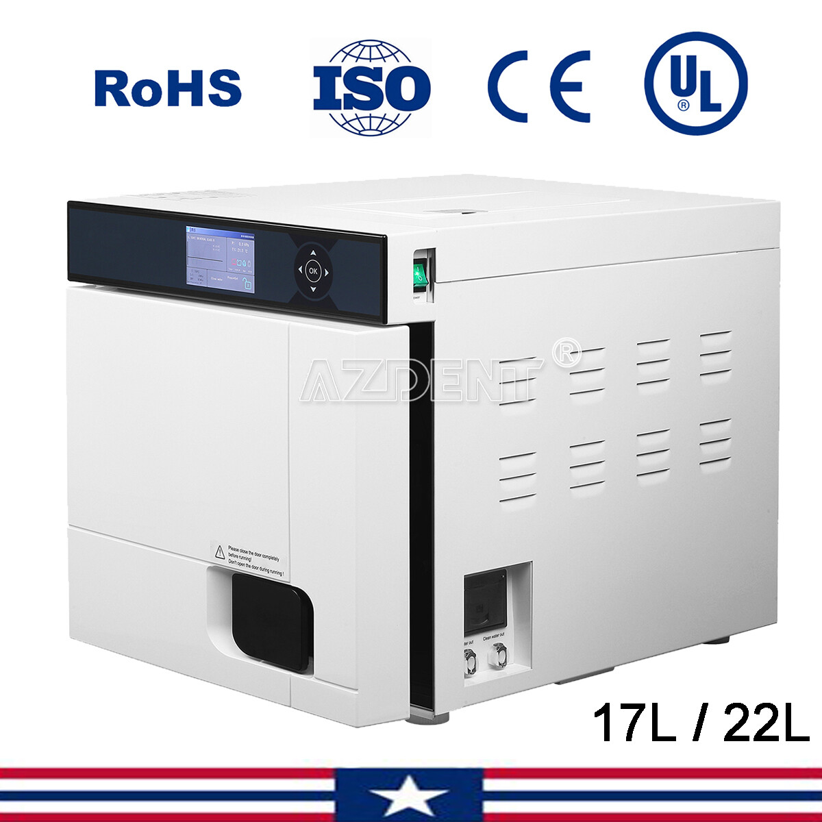 18L/22L Dental Autoclave Steam Sterilizer Medical Class B Drying/w/ Printer