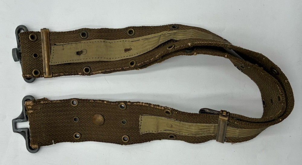 Original WWII WW2 US Army M1942 Pistol Ammo Equipment Field Belt-OD Modified ?
