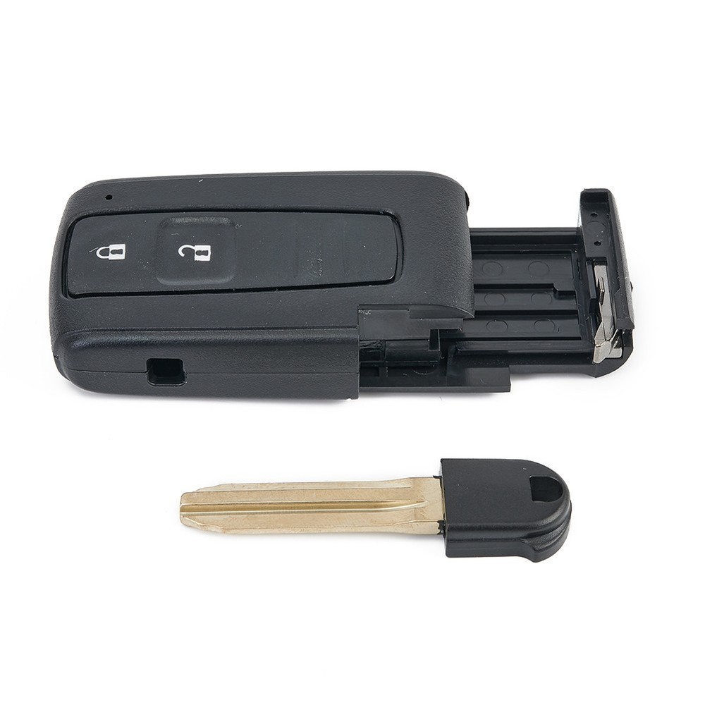Remote Key With Uncut Key Blade 2 Button Replacement For Toyota Corolla