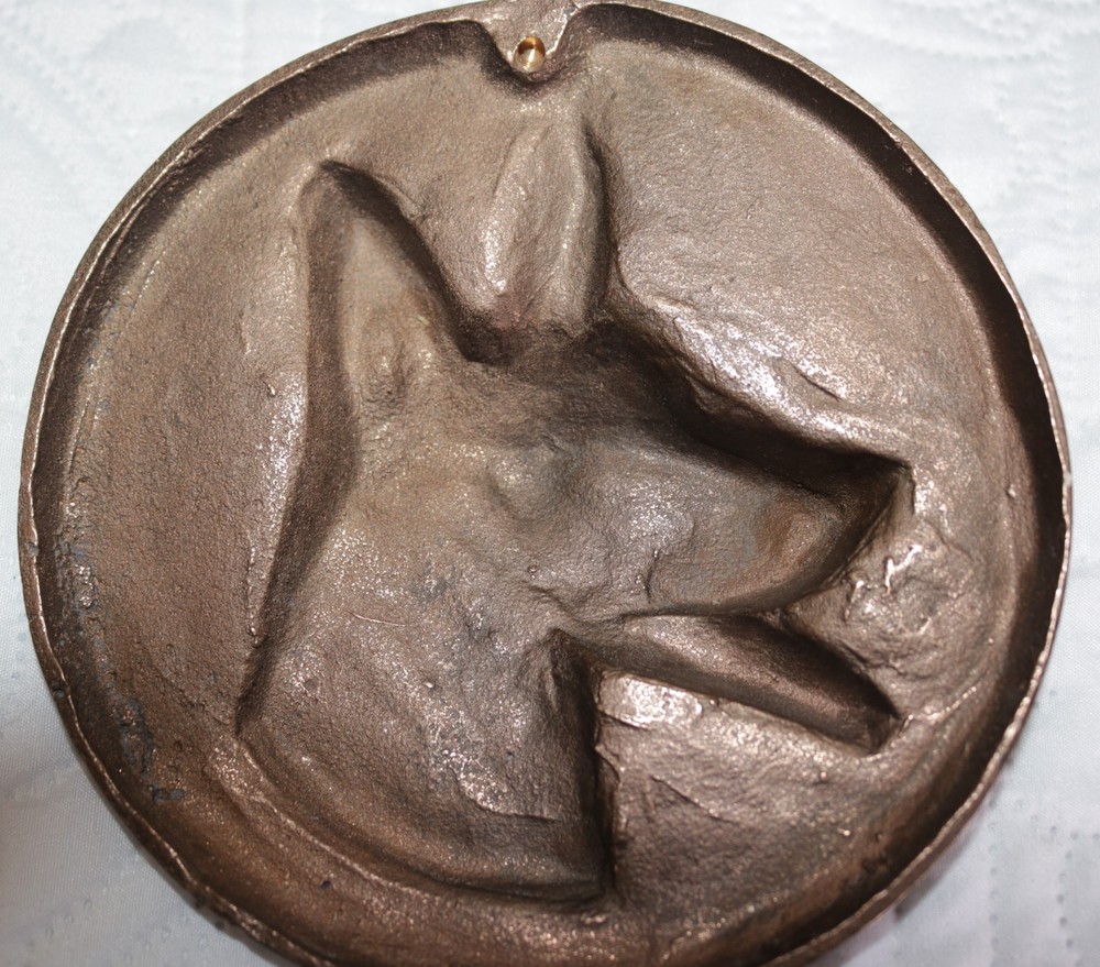 German Shepherd Brass Plaque Wall Medal - 6" Diameter