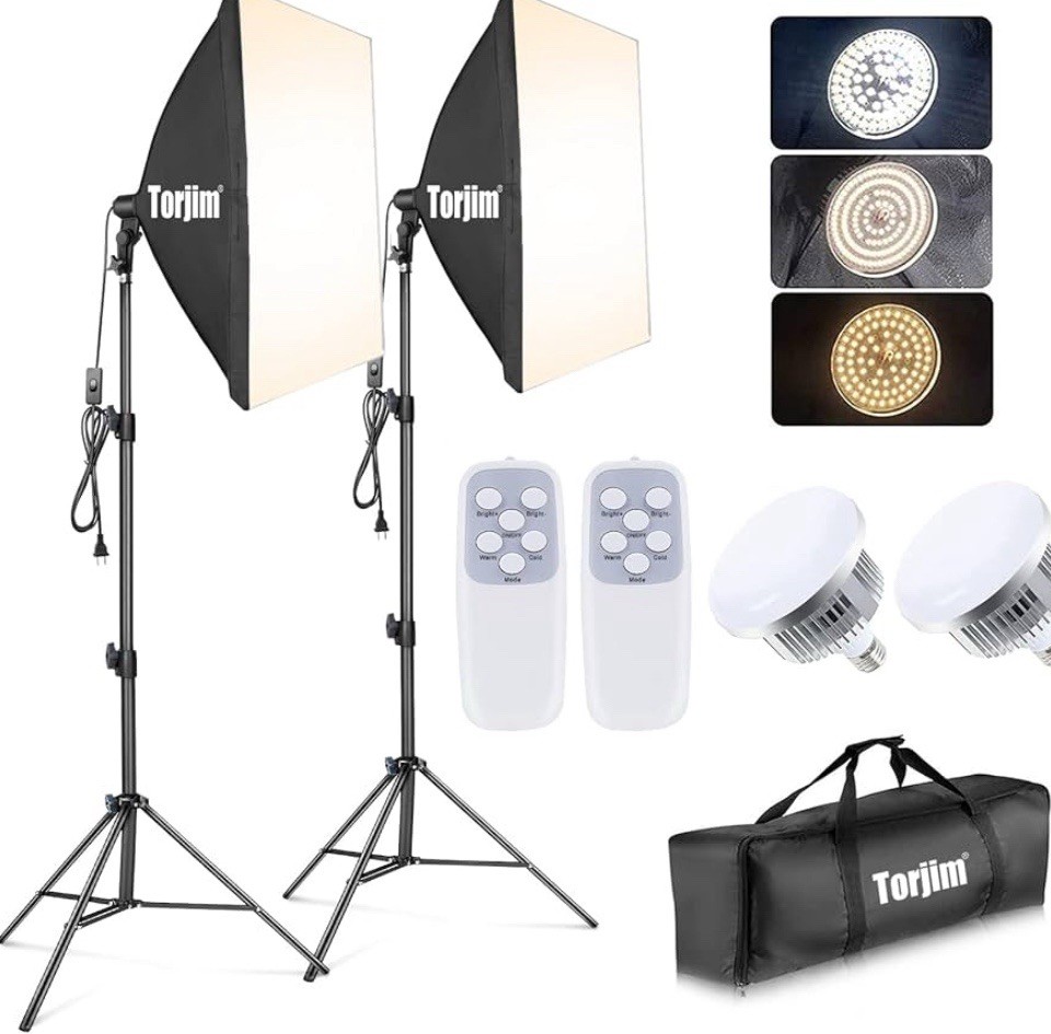 2 Torjim Softbox Photography Lighting Kit