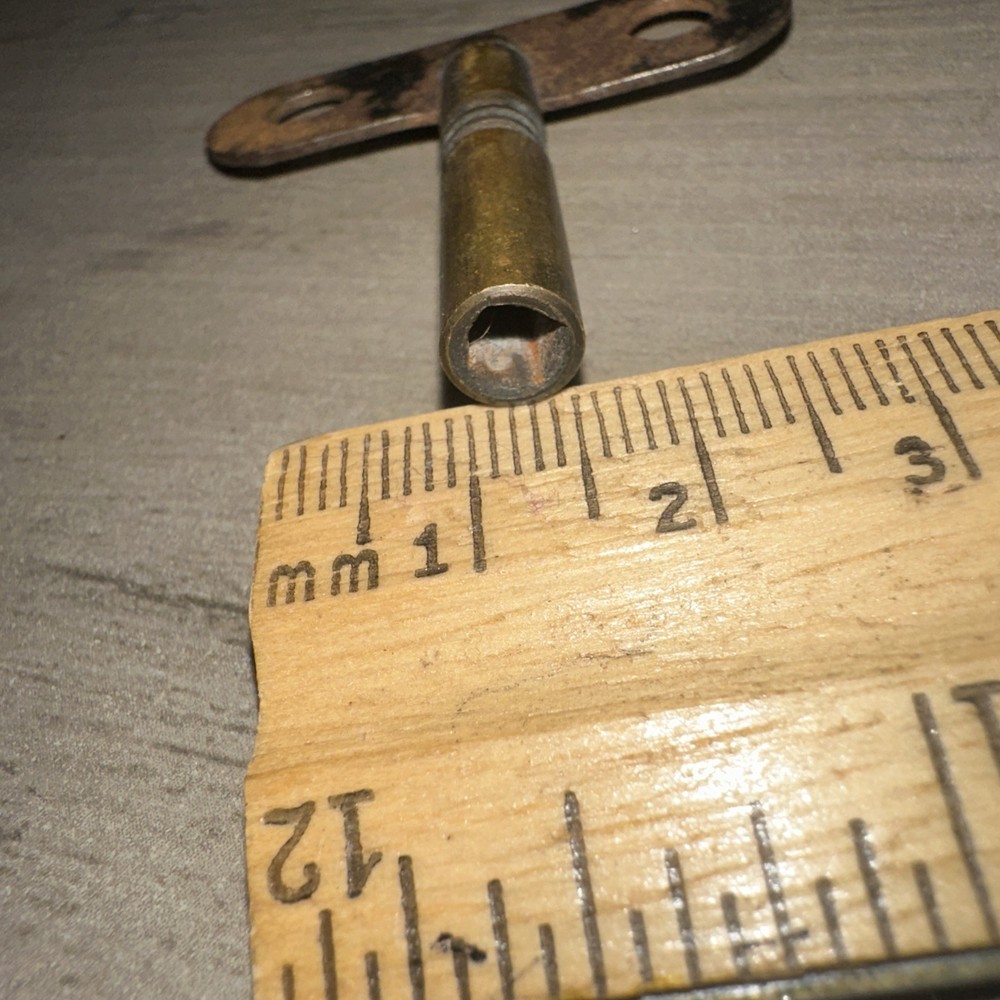 Antique Clock Winding Key Brass & Steel #2