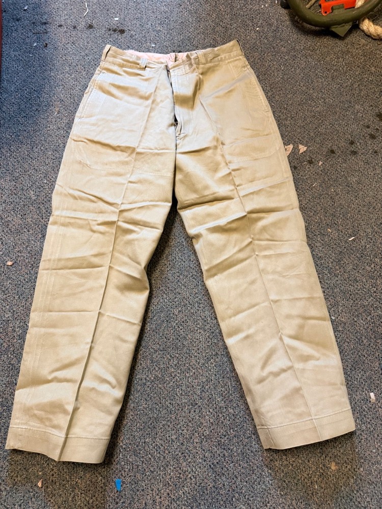 ORIGINAL WWII US ARMY OFFICER CLASS A "KHAKI" TROUSERS- MEDIUM SHORT 34X28