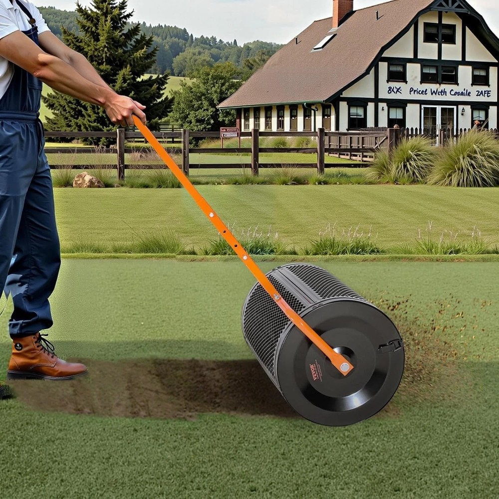 Durable Heavy-Duty Compost Spreader with T-Shaped Handle for Precise Planting