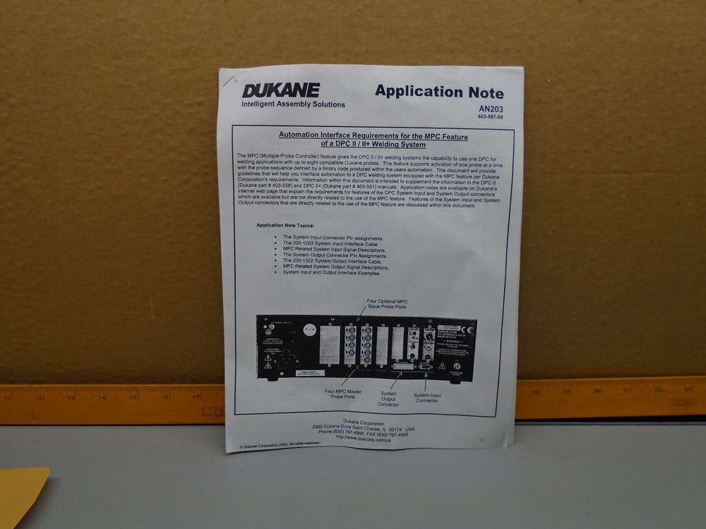 Dukane Application Note AN203    N8