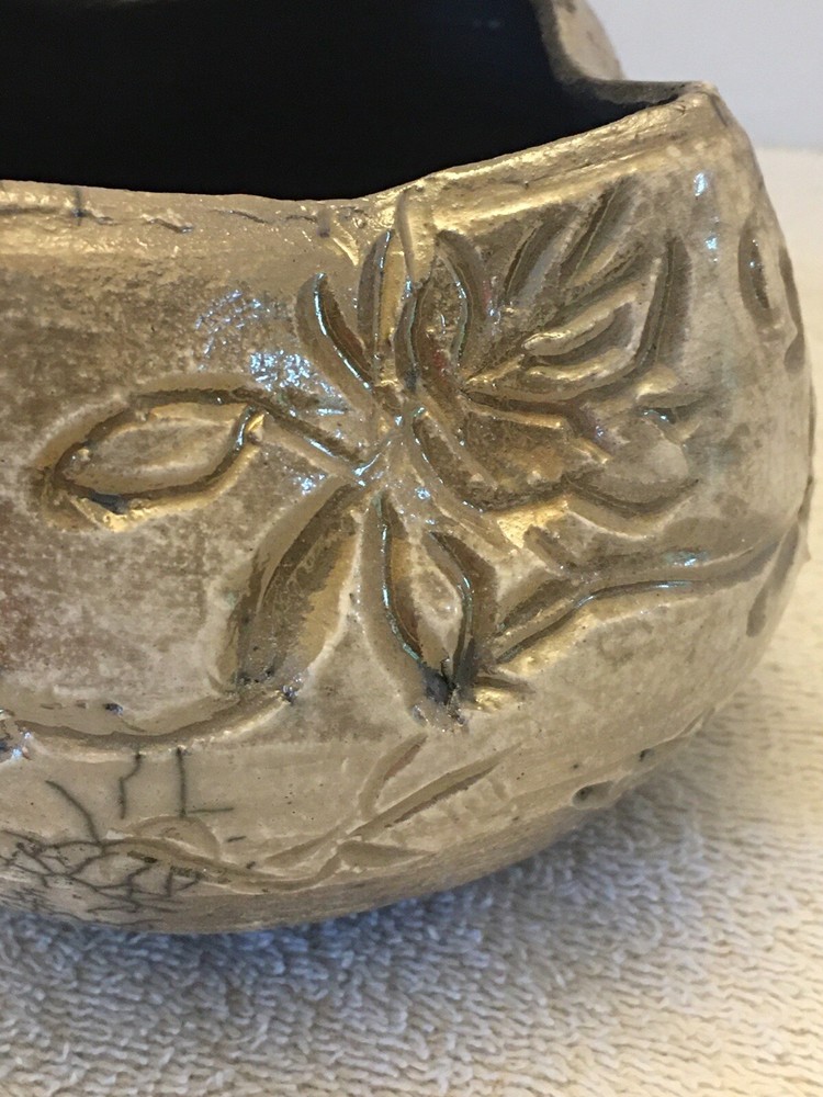 Raku Art Pottery Signed Dish/Bowl/Vase