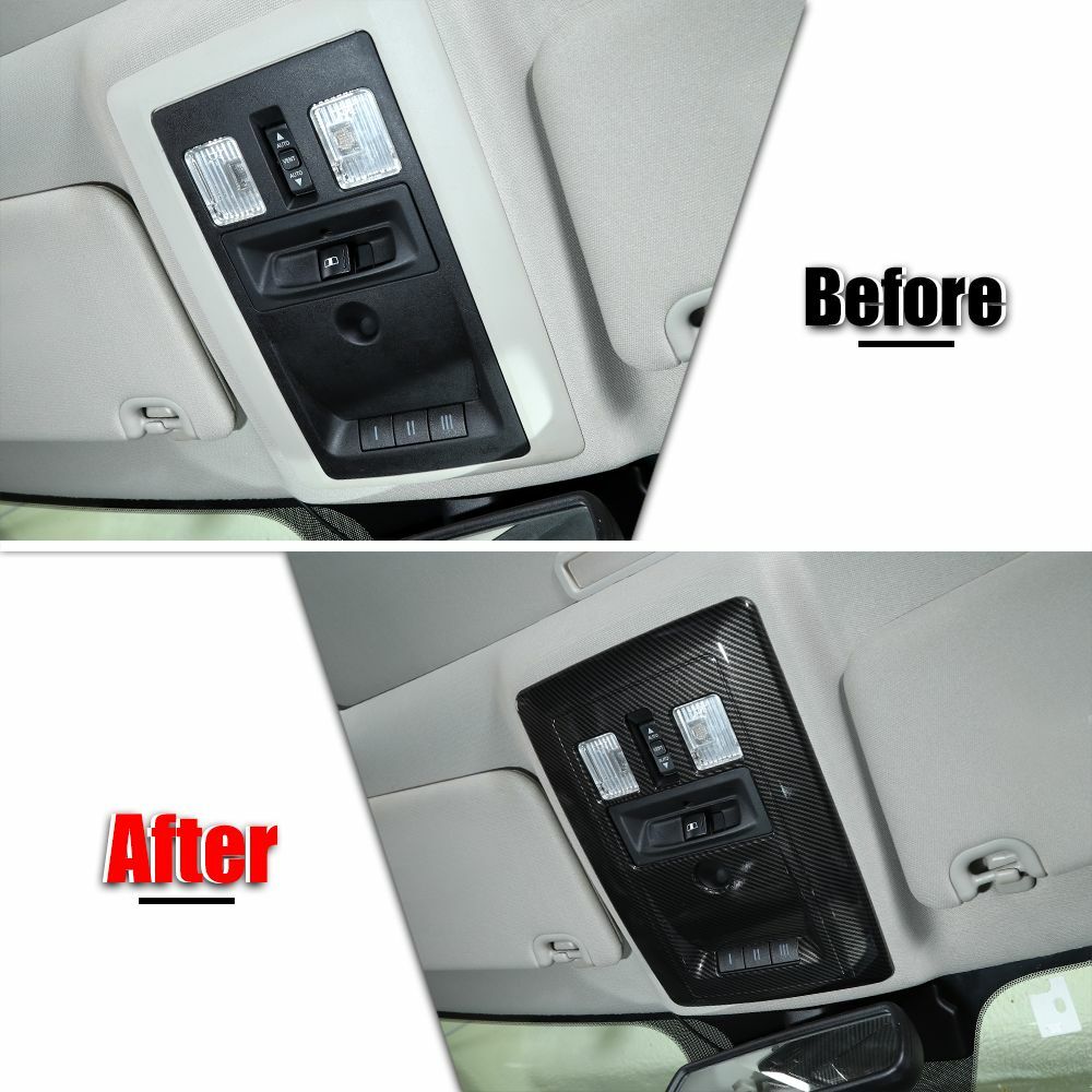 Carbon Fiber Front Rear Reading Light Panel Cover Trim for Dodge RAM 1500 10-15