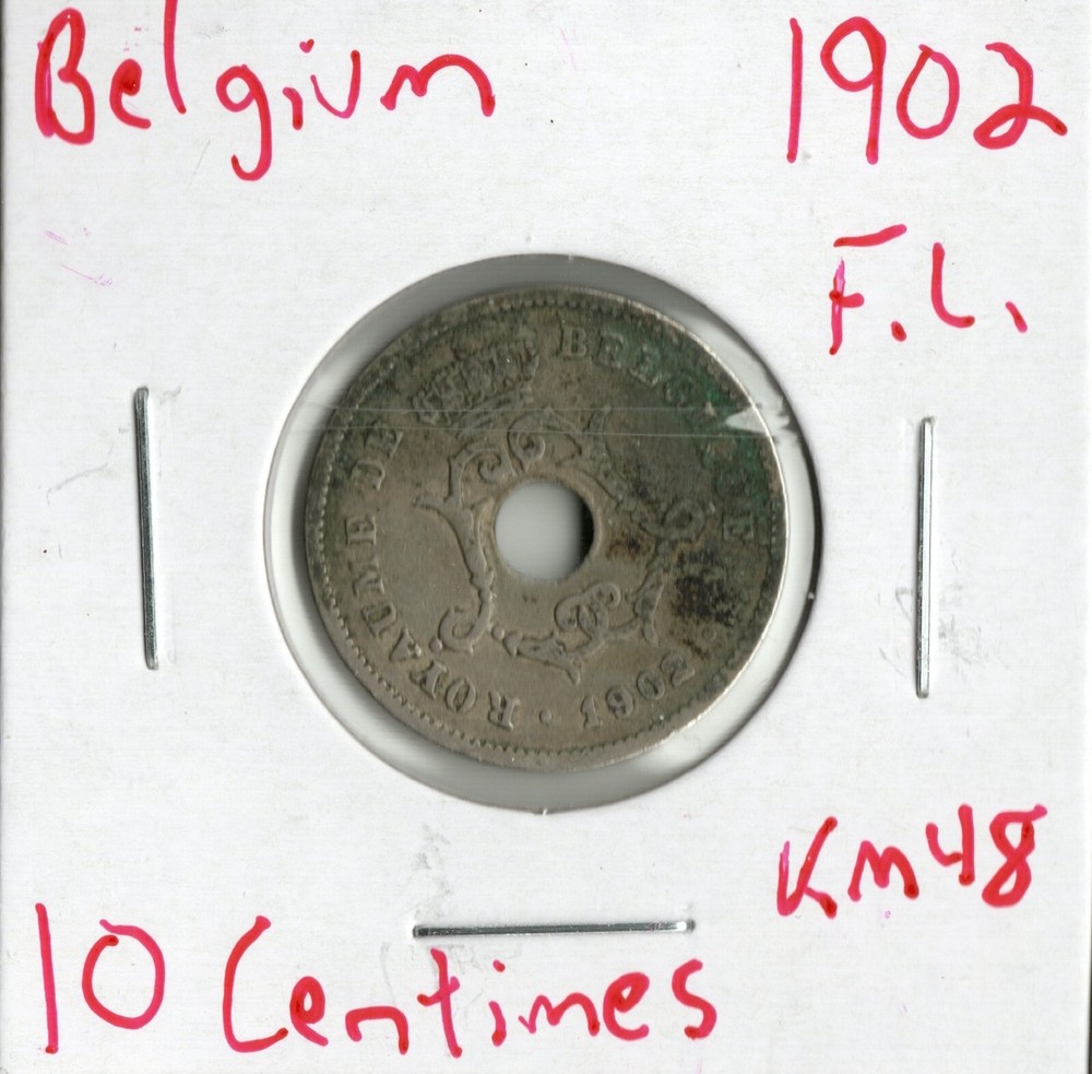 Coin Belgium 10 Centimes 1902 KM48