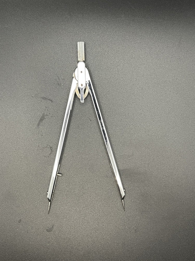 Vintage Alvin Co GERMANY Chrome Divider Compass for Plotting 6"L