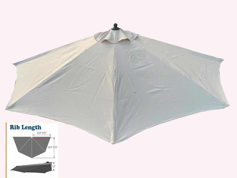 Umbrella Canopy Replacement for 9Ft 5 Ribs Half Umbrella, Replacement Canopy ONL
