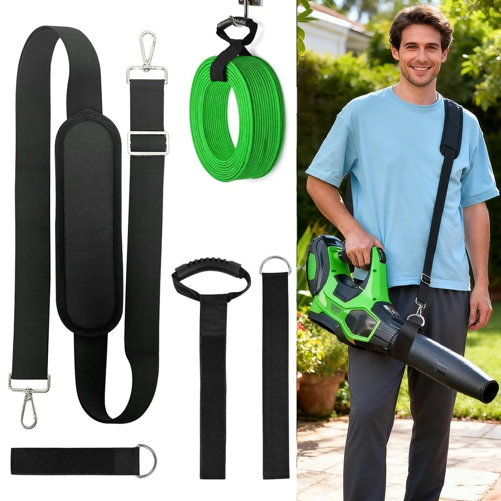 Universal Handle & Shoulder Strap with Metal Clips - 600D Leaf Blower Shoulde...