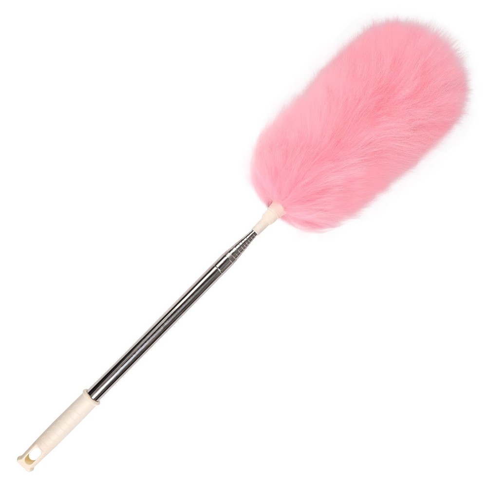 Extendable Lambswool Duster Stainless Steel Handle 133" Removable Feather Dus...
