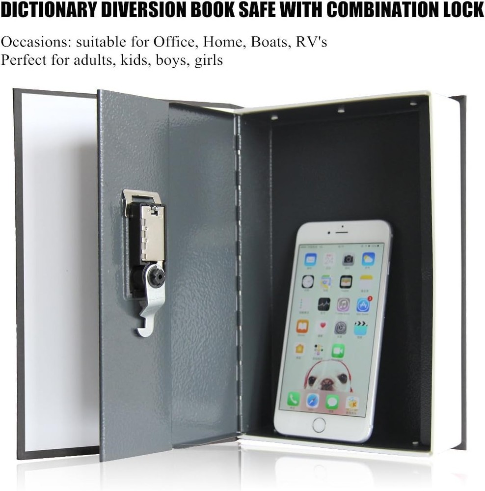 Stylish Dictionary Book Safe with Combination Lock - Secure & Elegant Storage