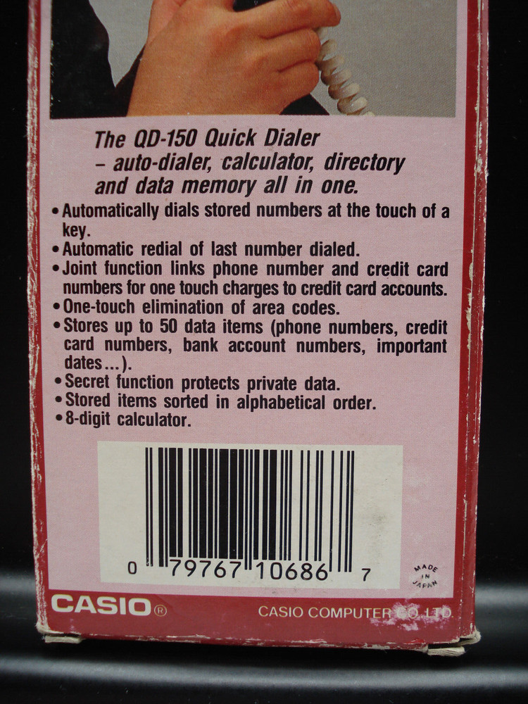 Vintage Casio Quick Dialer QD-150 With Case and Original Box