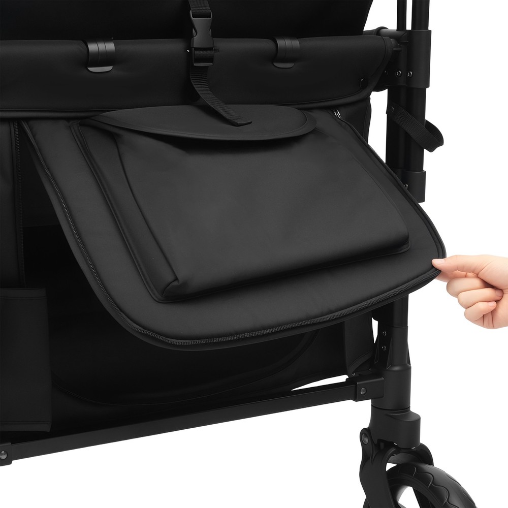 Stroller Wagon 4 Seats Quad Collapsible Stroller with Adjustable Handle & Canopy