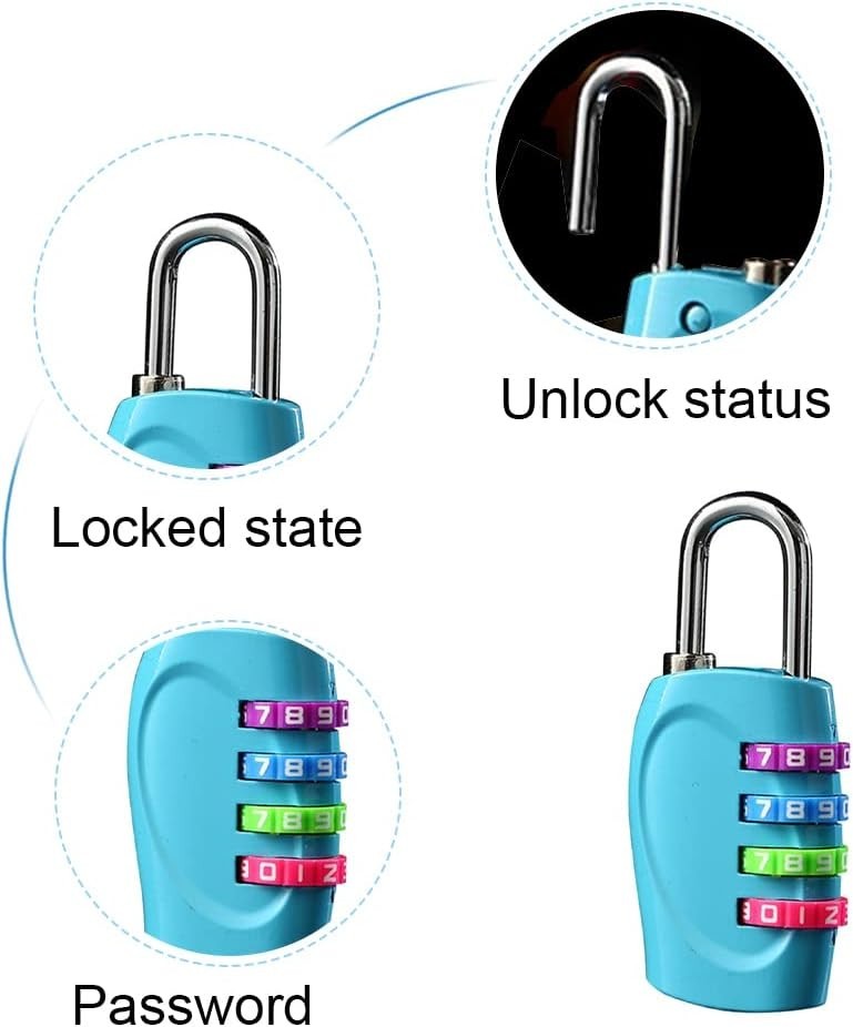 2 Pack Combination Lock, 4 Digit Locker Lock Resettable Combo Locks Outdoor Wat