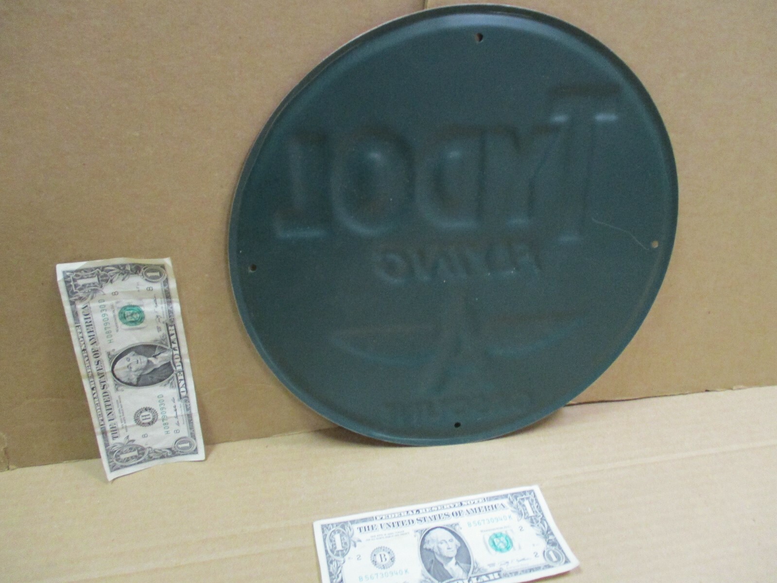 FLYING A - Tydol Gasoline - SHOWS OLD "A" LOGO Service Station - ROUND PUMP SIGN