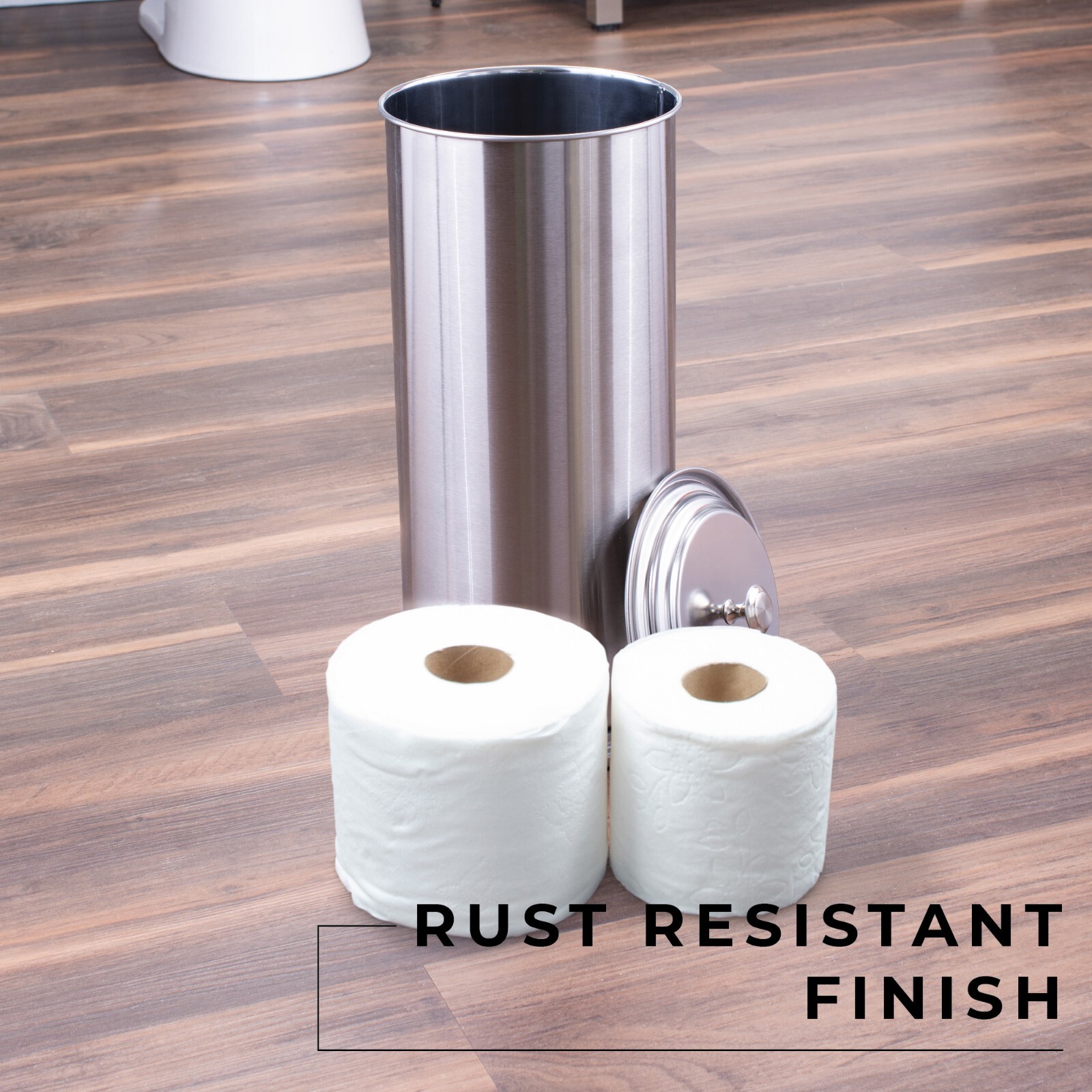 Freestanding Toilet Paper Holder for Extra Large Toilet Rolls - Stainless Finish