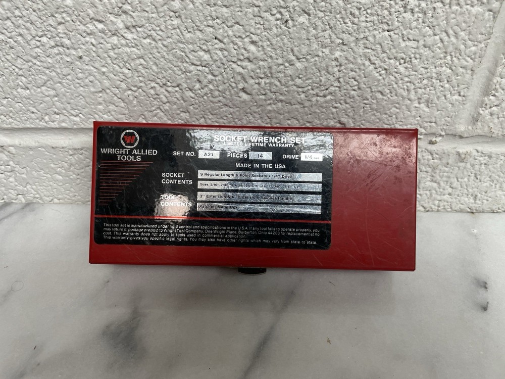 Wright Allied Tools Socket Wrench Set (Box Only)